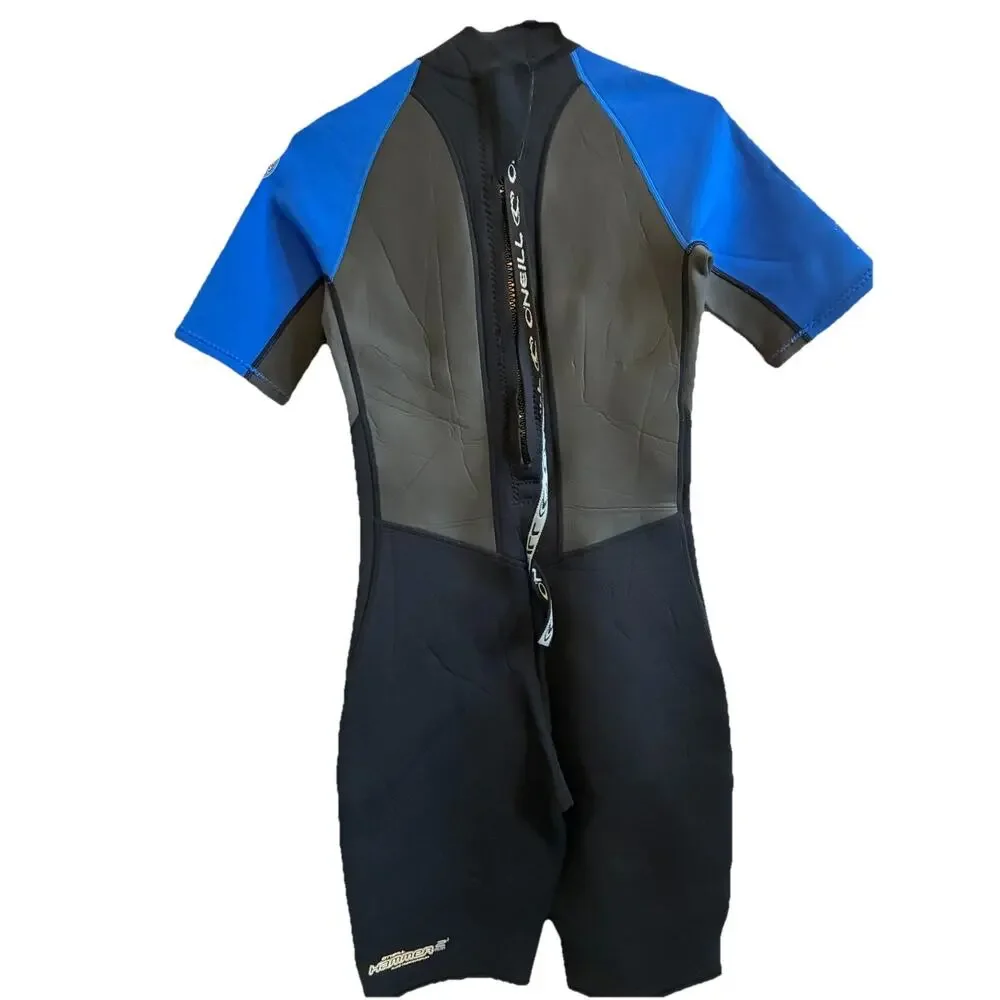 Vintage O'Neill Hammer 2/1mm Spring Suit Wetsuit Adult M/L Black Blue Surf Beach